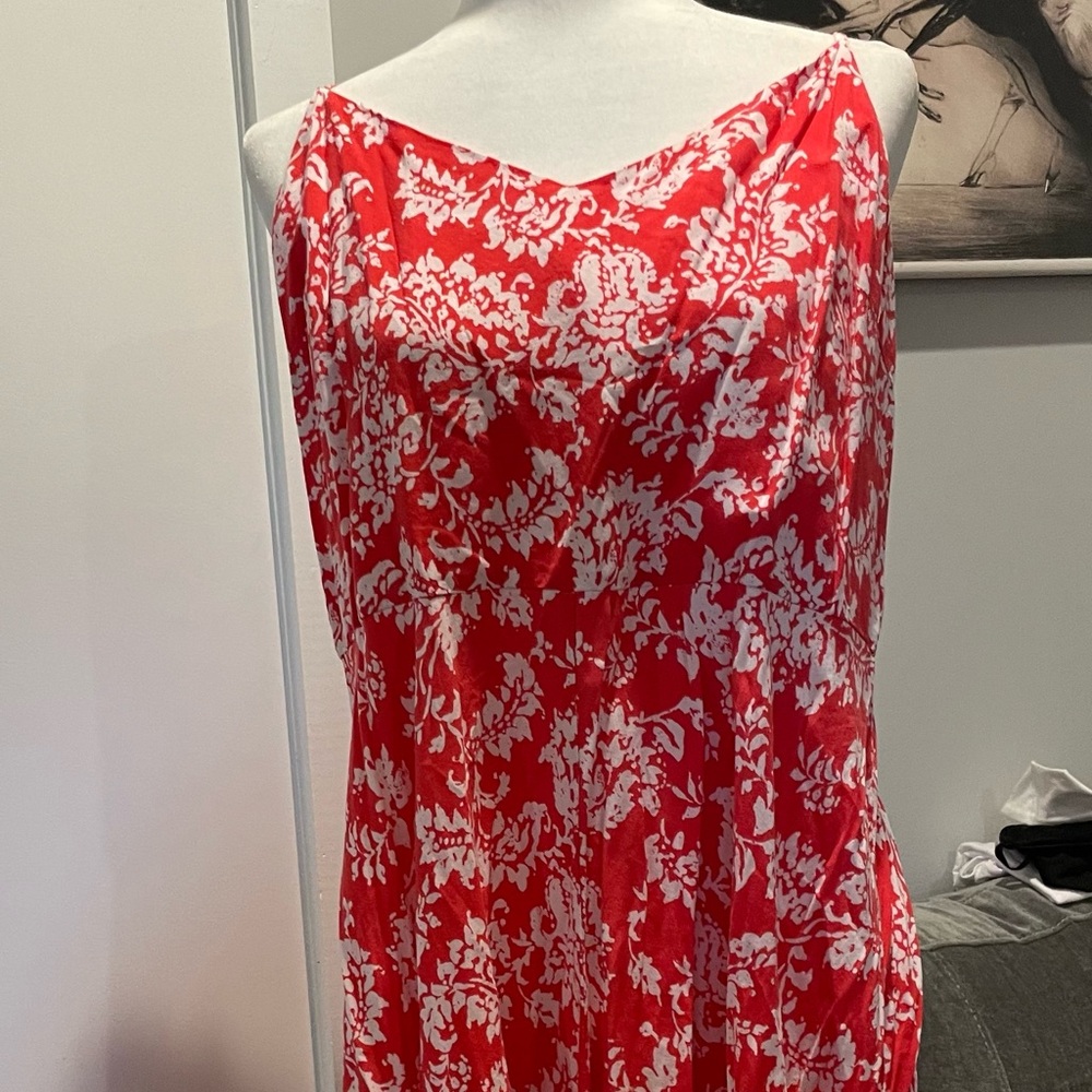 GAP Red and White Floral Maxi Dress